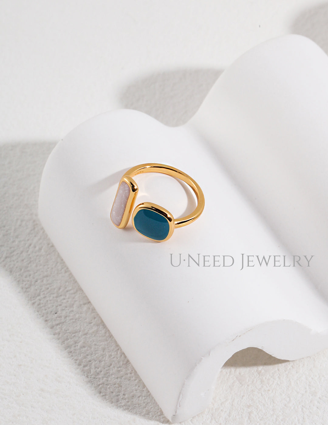 Morandi · 莫蘭迪微醺純銀滴釉戒