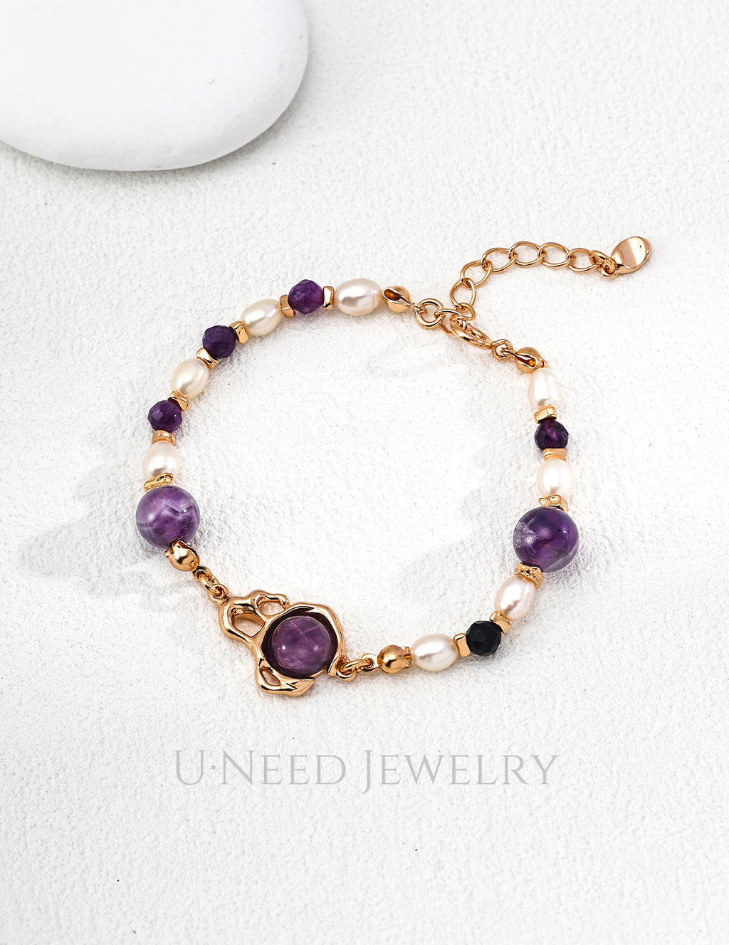 Ametrine · 靜謐紫水晶微光珍珠手鍊