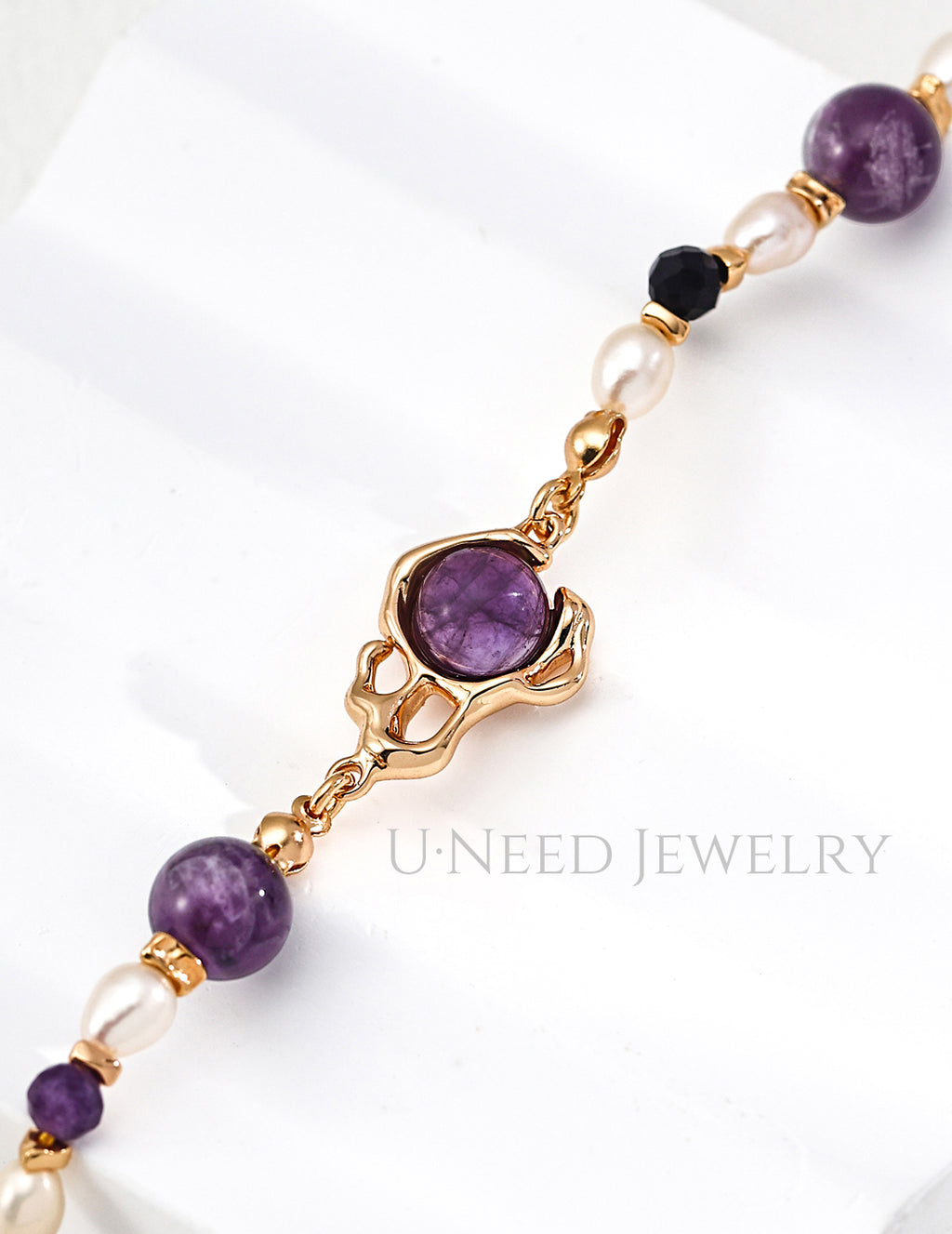 Ametrine · 靜謐紫水晶微光珍珠手鍊